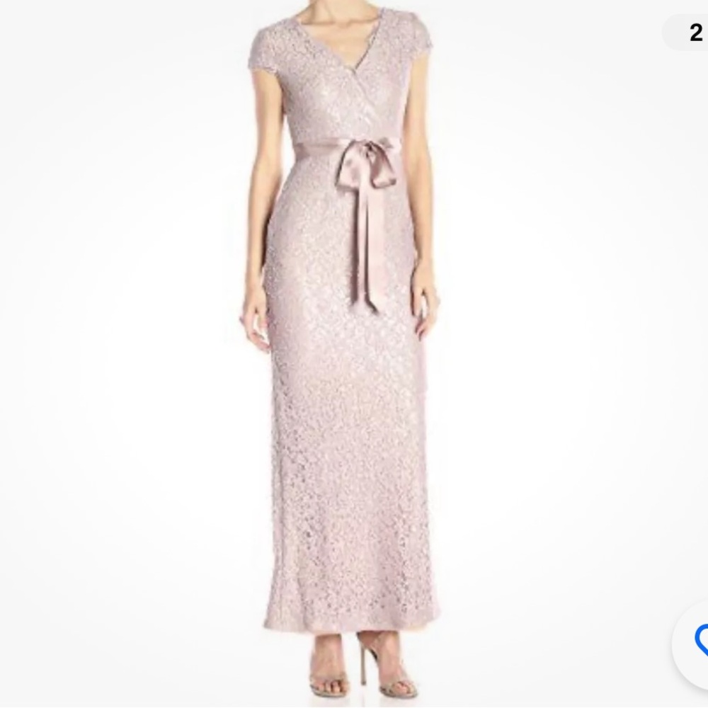 Adriana papell gown champagne, bisque 2p